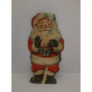 Vintage Sears 1948 Happi-Time Toy Town Pull Tab Winking Santa 13"